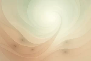 Composição abstrata com curvas orgânicas translúcidas, linhas fluidas e texturas suaves que evocam pele humana, em tons claros de bege, rosa e verde pálido, com pontos escuros sutis e partículas douradas em dissolução sob luz difusa.